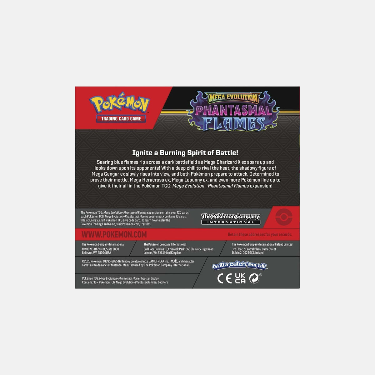 Pokémon TCG: Mega Evolution-Phantasmal Flames Booster Display Box (36 Packs)