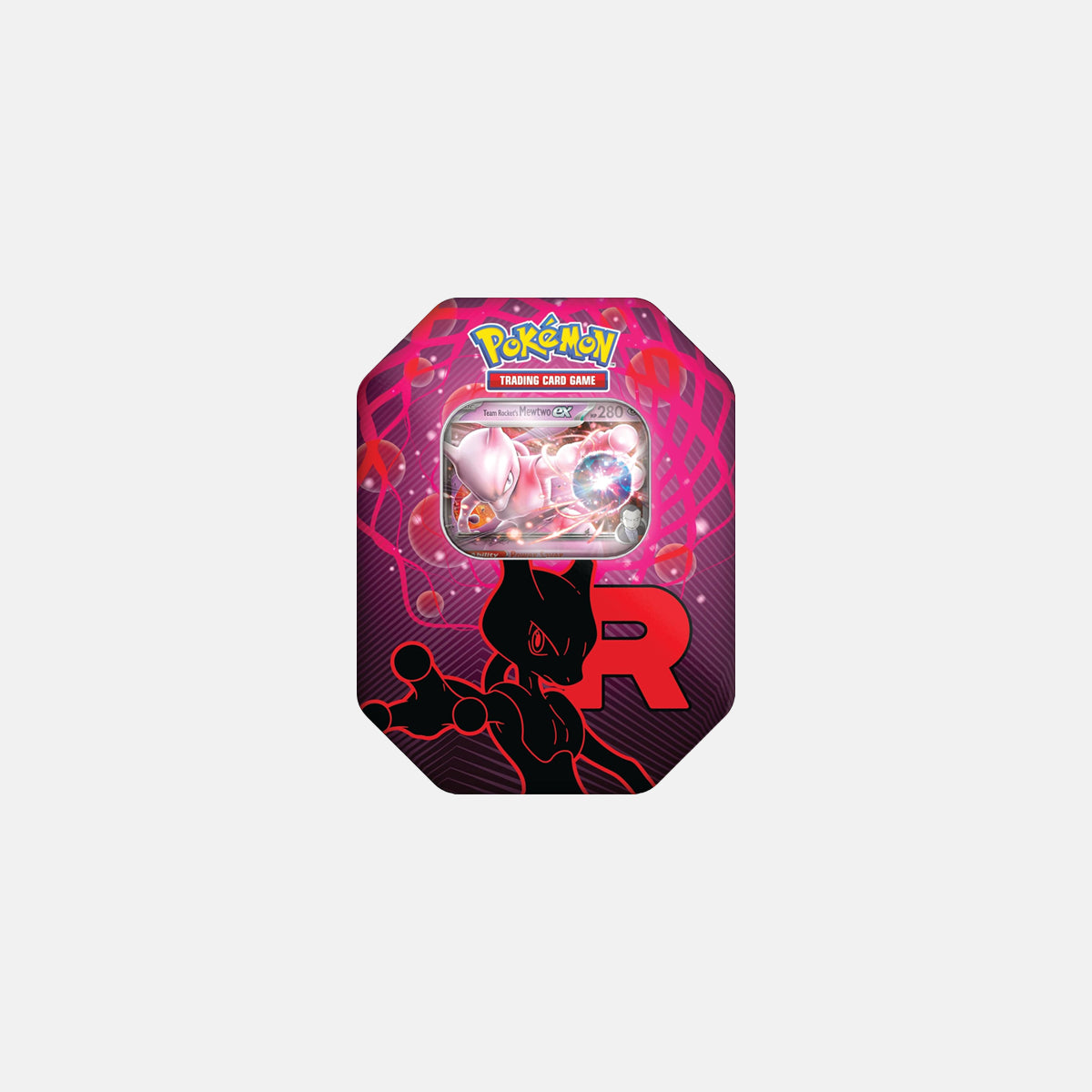 Pokémon TCG: Team Rocket Tin – Mewtwo ex (1 Foil Promo Card & 4 Booster Packs)